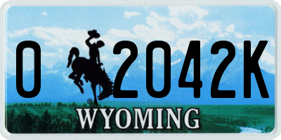 WY license plate 02042K