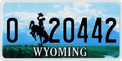 WY license plate 020442