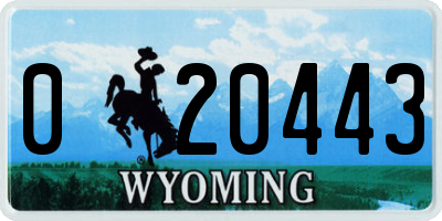 WY license plate 020443