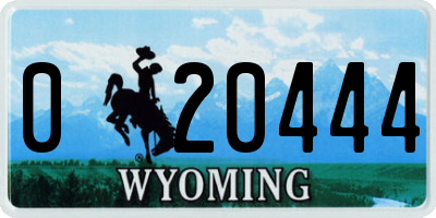 WY license plate 020444