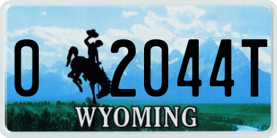 WY license plate 02044T