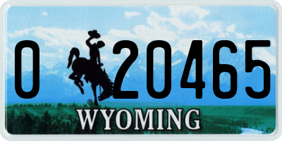 WY license plate 020465