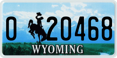 WY license plate 020468