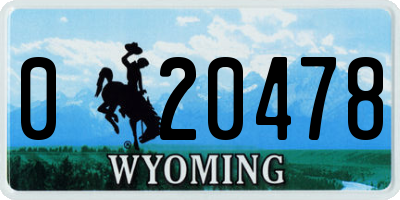 WY license plate 020478