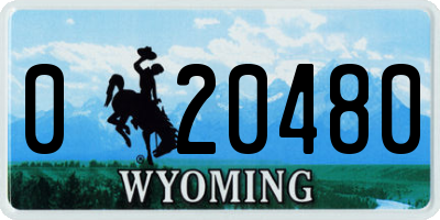 WY license plate 020480