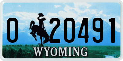 WY license plate 020491