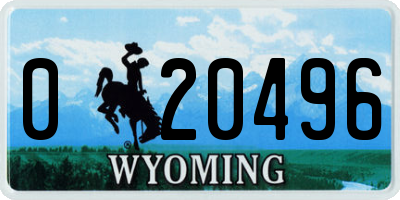 WY license plate 020496