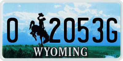 WY license plate 02053G