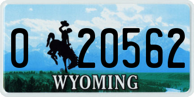 WY license plate 020562