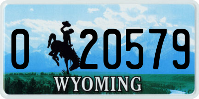 WY license plate 020579