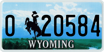 WY license plate 020584