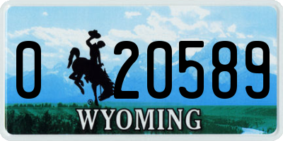 WY license plate 020589