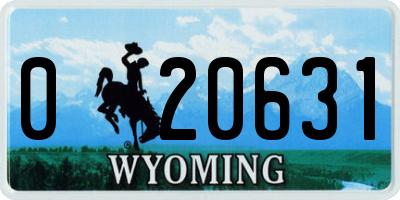 WY license plate 020631