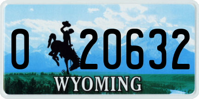 WY license plate 020632