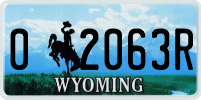 WY license plate 02063R