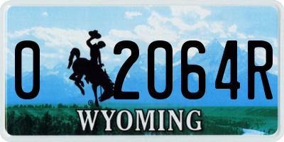 WY license plate 02064R
