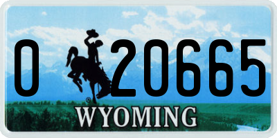 WY license plate 020665