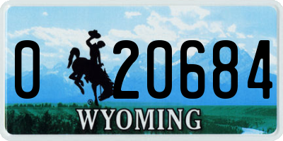 WY license plate 020684