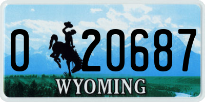 WY license plate 020687
