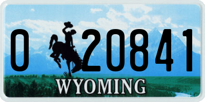 WY license plate 020841