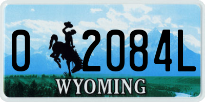 WY license plate 02084L