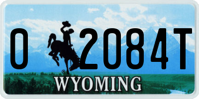WY license plate 02084T
