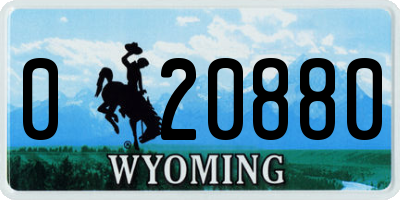 WY license plate 020880