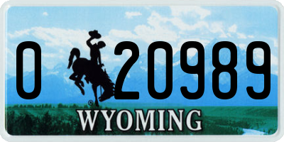 WY license plate 020989