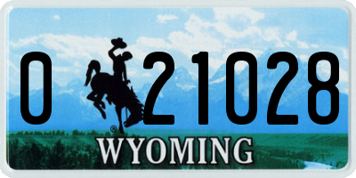 WY license plate 021028