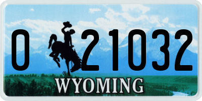 WY license plate 021032