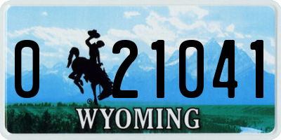 WY license plate 021041