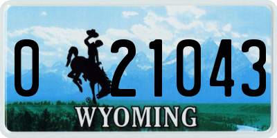 WY license plate 021043