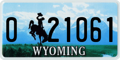 WY license plate 021061