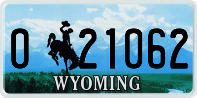 WY license plate 021062