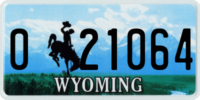 WY license plate 021064