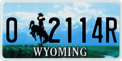 WY license plate 02114R