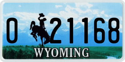 WY license plate 021168