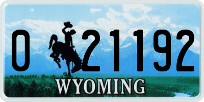 WY license plate 021192