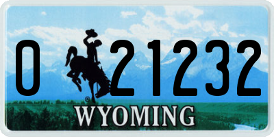 WY license plate 021232