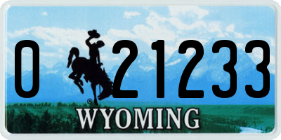 WY license plate 021233
