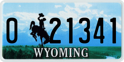 WY license plate 021341