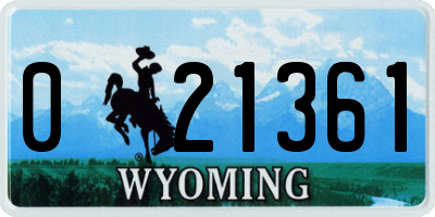 WY license plate 021361