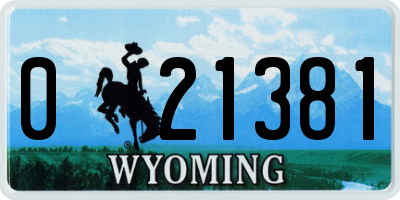 WY license plate 021381