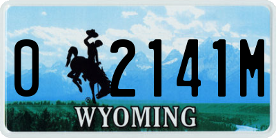 WY license plate 02141M