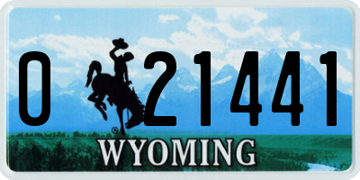 WY license plate 021441