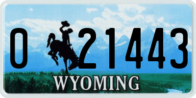 WY license plate 021443