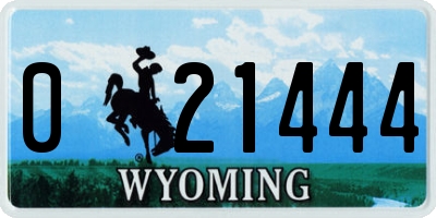 WY license plate 021444