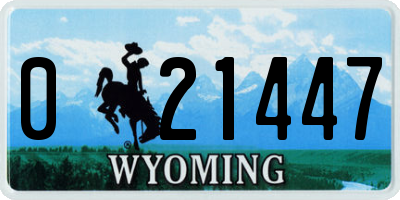 WY license plate 021447