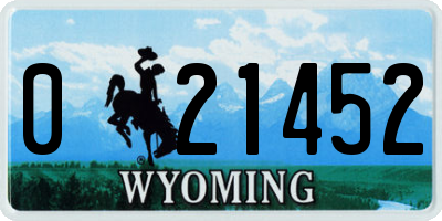 WY license plate 021452