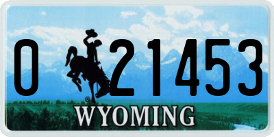 WY license plate 021453